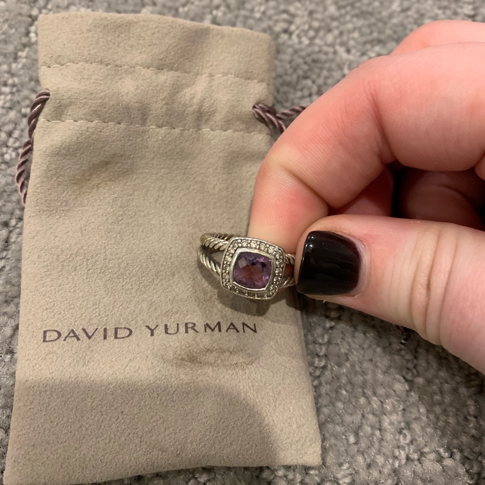 Petite Albion® Ring with Amethyst and Diamonds